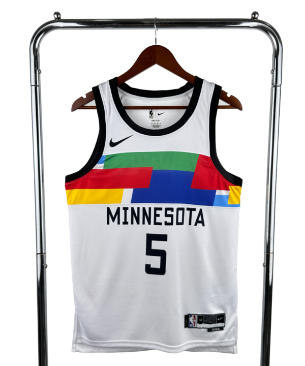 Regata NBA Minnesota Timberwolves City Edition Authentic Edwards 5 - Branca
