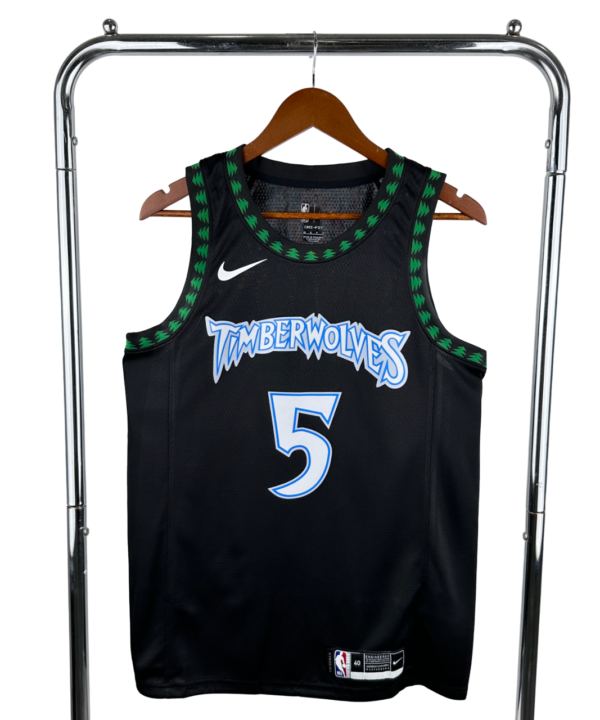 Regata NBA Minnesota Timberwolves Retrô Authentic Edwards 5 - Preta