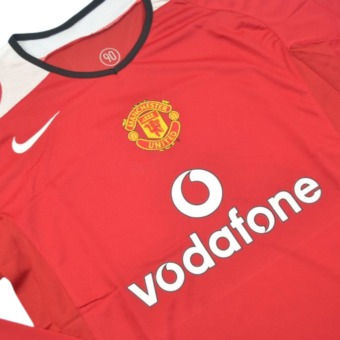 Camisa Manchester United Manga Longa Home 04/06 - Versão Retrô - Imagem 8
