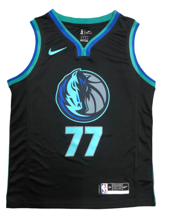 Regata NBA Dallas Mavericks City Edition Authentic Doncic 77 - Preta