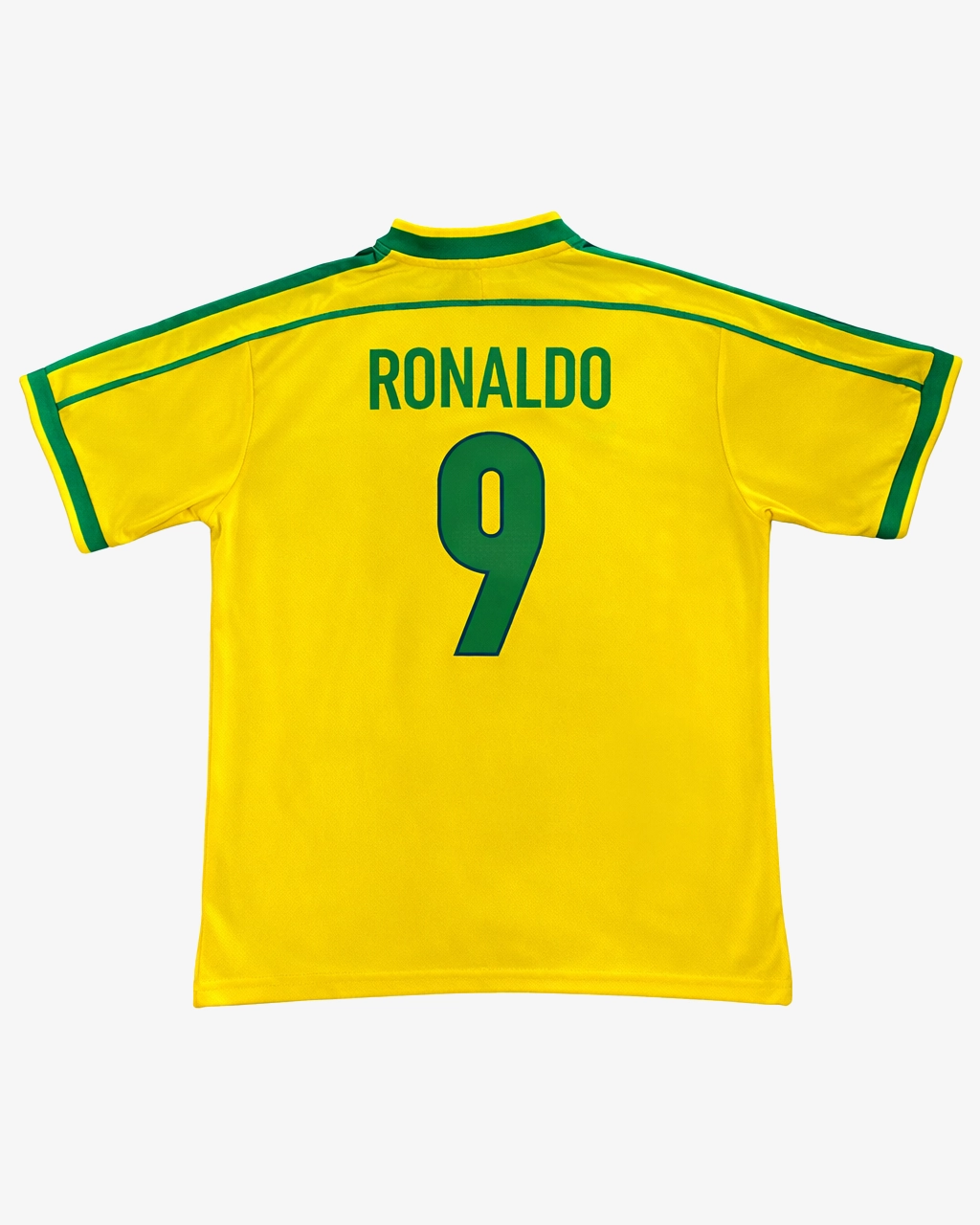Camisa Infantil Retrô Seleção Brasileira 1998 Home Com Escudo - Ronaldo - Imagem 2