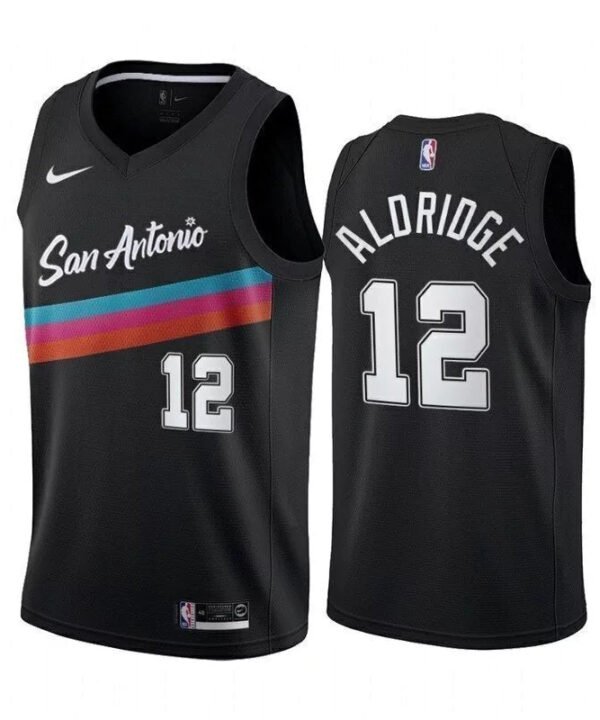 Regata NBA San Antonio Spurs City Edition 20/21 Authentic Swingman Aldridge 12 - Preta