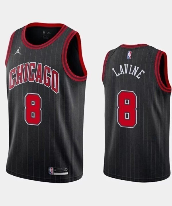 Regata NBA Chicago Bulls Edition 20-21 Authentic Lavine 8 - Preta e Vermelha