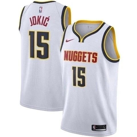 Regata NBA Denver Nuggets Authentic Jokic 15 - Branca