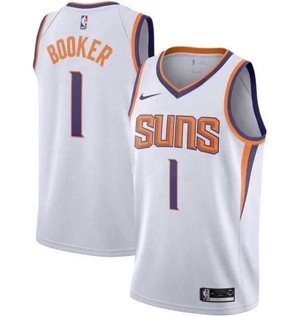 Regata NBA Phoenix Suns Authentic Brooker 1 - Branca