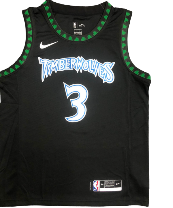 Regata NBA Minnesota Timberwolves Retrô Authentic Marbury 3 - Preta