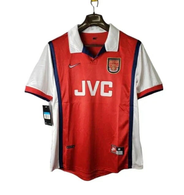 Camisa Arsenal Retrô 1998 Vermelha e Branca -