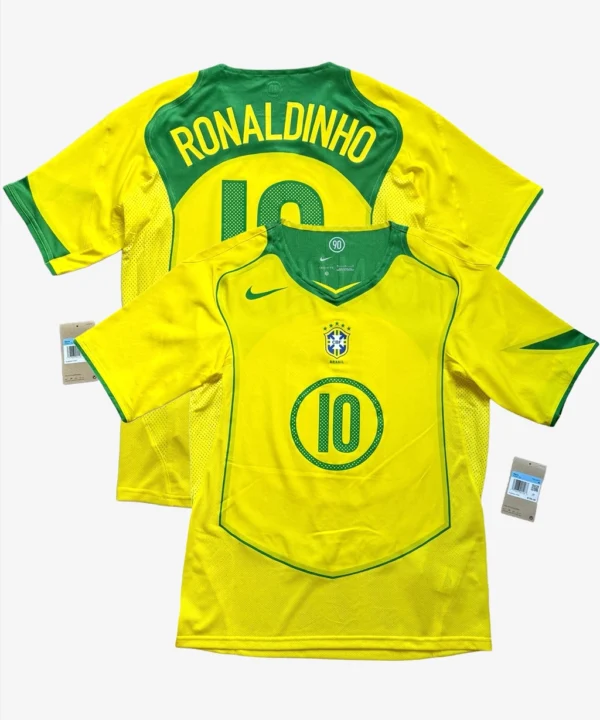 Camisa Brasil Reedição Total 90 Ronaldinho Nº 10 Masculina