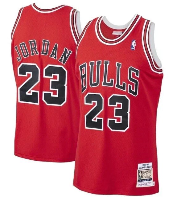 Regata NBA Chicago Bulls Retrô 1997 - 1998 Authentic Jordan 23 - Vermelha