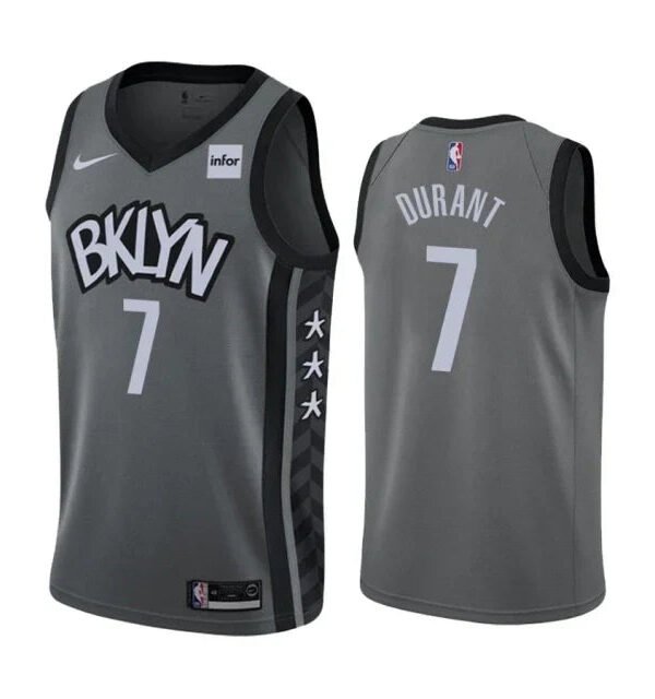 Regata NBA Brooklyn Nets Authentic Durant 7 - Cinza