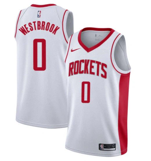 Regata NBA Houston Rockets Authentic Swingman Westbrook 0 - Branca e Vermelha