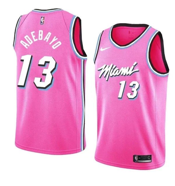 Regata NBA Miami Heat Authentic Adebayo 13 - Rosa