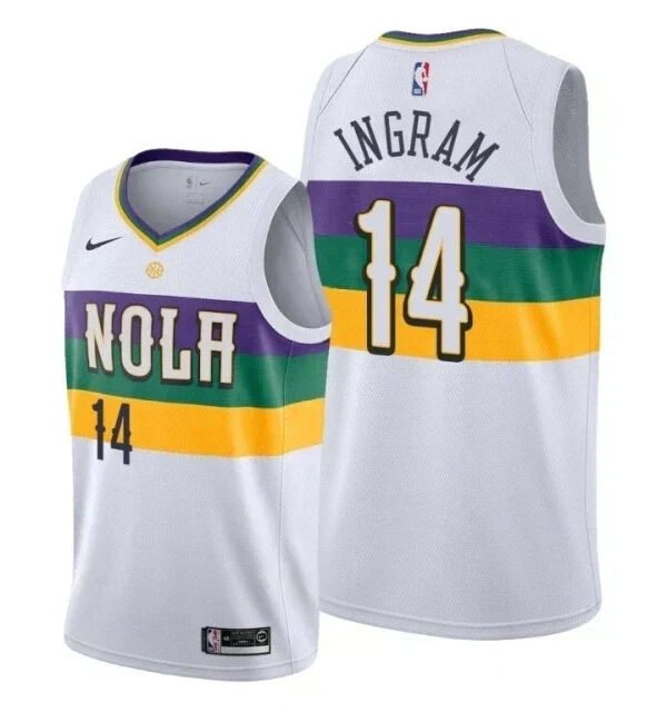 Regata NBA New Orleans Pelicans City Edition Authentic Swingman Ingram 14 - Branca