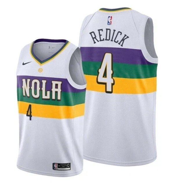 Regata NBA New Orleans Pelicans City Edition Authentic Swingman Redick 4 - Branca