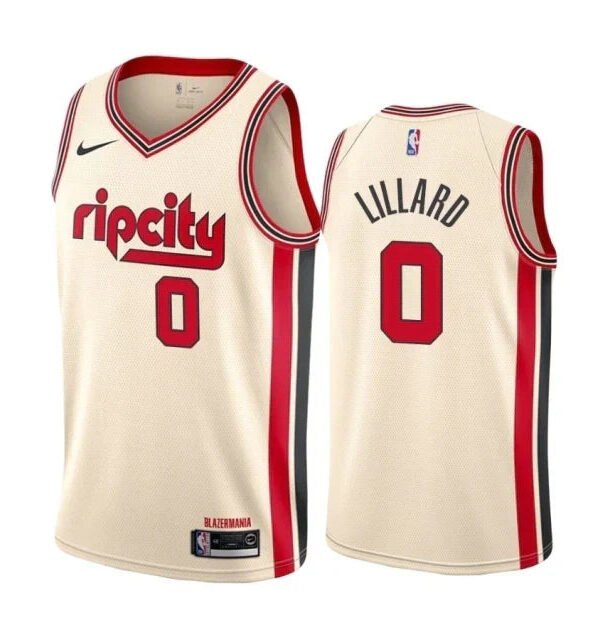 Regata NBA Portland Trail Blazers City Edition 19/20 Authentic Swingman Lillard 0 - Bege