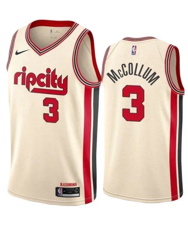 Regata NBA Portland Trail Blazers City Edition 19/20 Authentic Swingman McCollum 3 - Bege