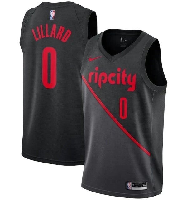 Regata NBA Portland Trail Blazers City Edition 19/20 Authentic Swingman Lillard 0 - Preta