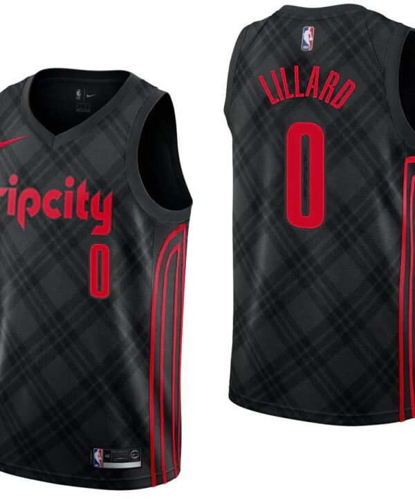Regata NBA Portland Trail Blazers City Edition Authentic Swingman Lillard 0 - Preta