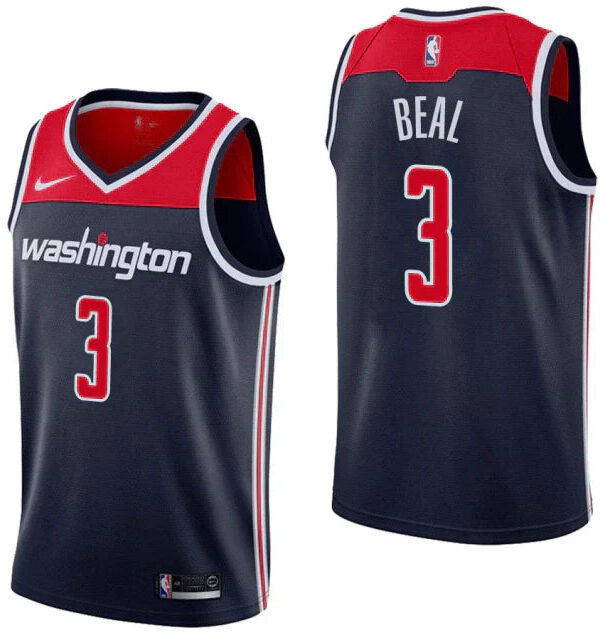 Regata NBA Washington Wizards Authentic Swingman Beal 3- Preta e Vermelha