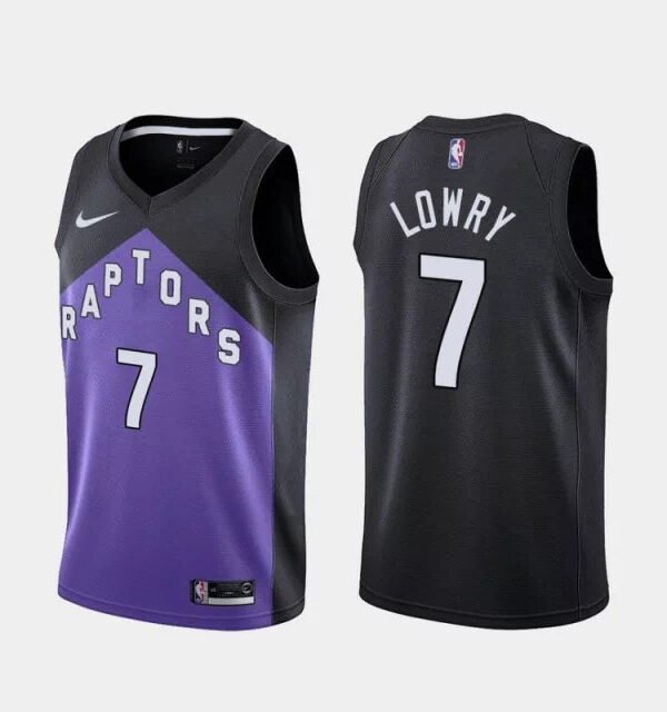 Regata NBA Toronto Raptors Earned Edition Swingman Authentic Lowry 7 - Roxa e Preta