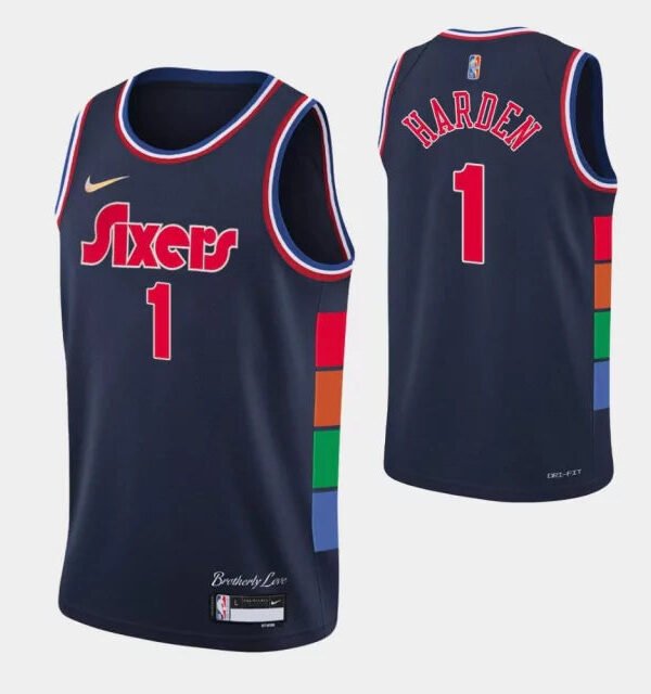 Regata NBA Philadelphia 76ers Authentic Harden 1 - Azul Marinho