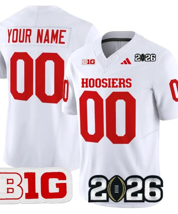 Camisa NCAA Indiana Hoosiers 2026 CFP Final Jersey Branca