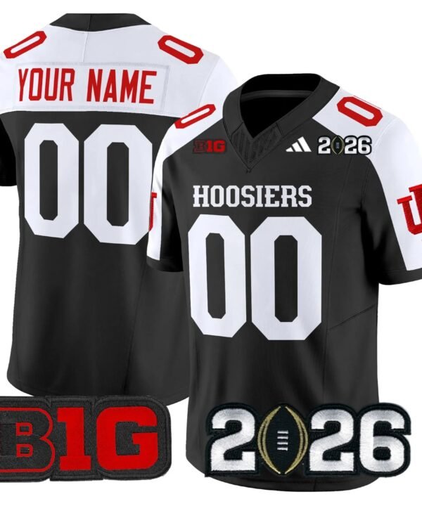 Camisa NCAA Indiana Hoosiers 2026 CFP Final Jersey Preta/Branca